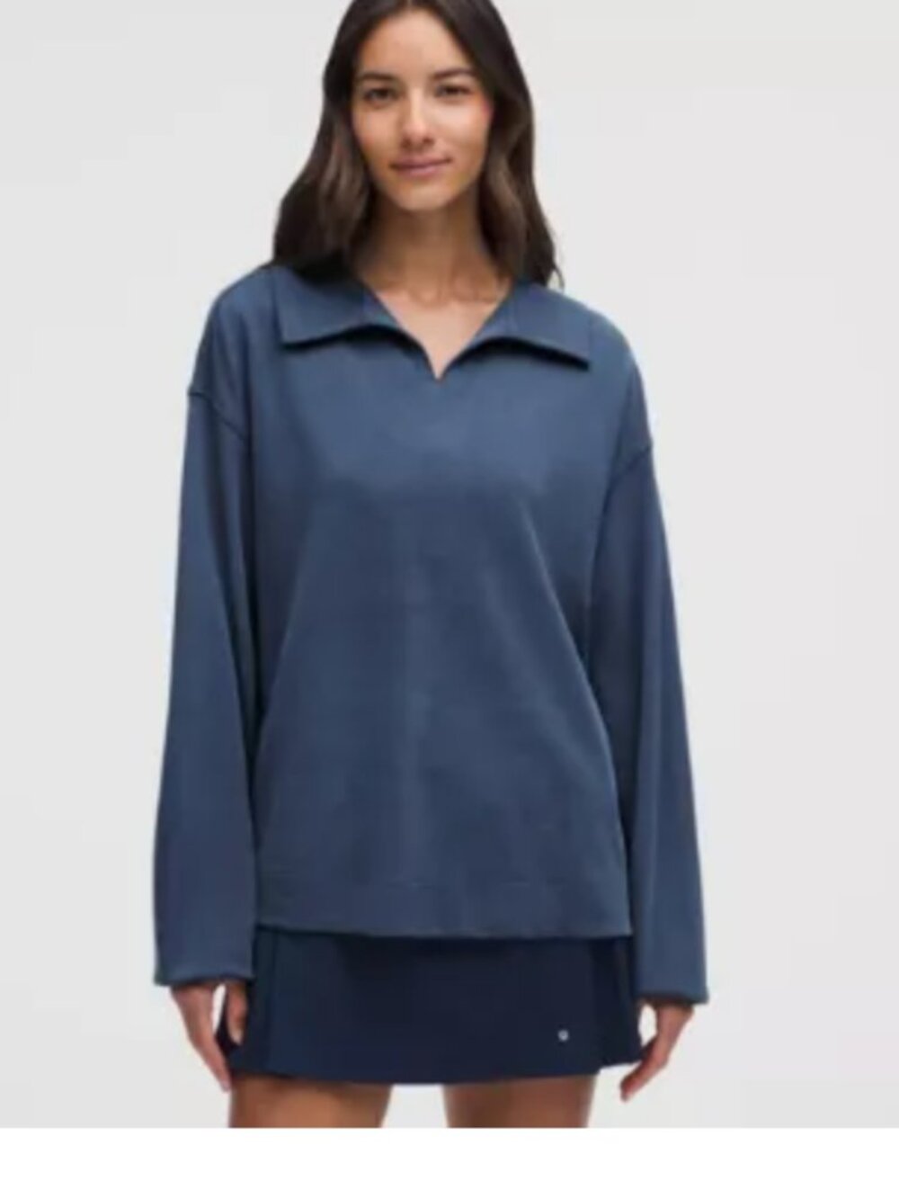 Lululemon Softstreme Pique Oversized Long-Sleeve Polo Shirt gray 8